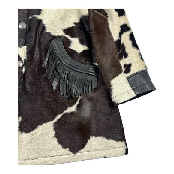 RRL Ralph Lauren Cowhide Women's Metal Button Fringe Western Jacket Size 2 NWT - Picture 2 of 10